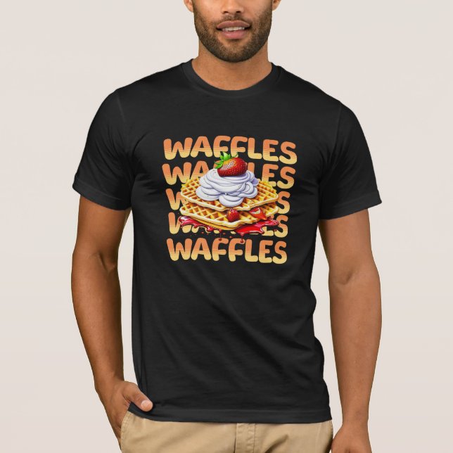 Stack of Waffles Covered in Strawberries T-Shirt (Front)