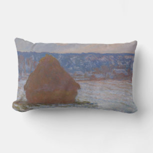 Stack of Wheat (Snow Effect, Overcast Day) (1890-9 Lumbar Cushion