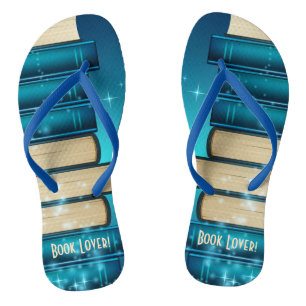 Stacked Books Design Flip Flops