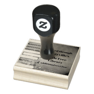 Stacked Books Design Wooden Stamp