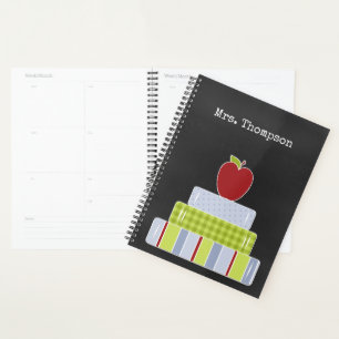Stacked Books Teachers Custom Planner
