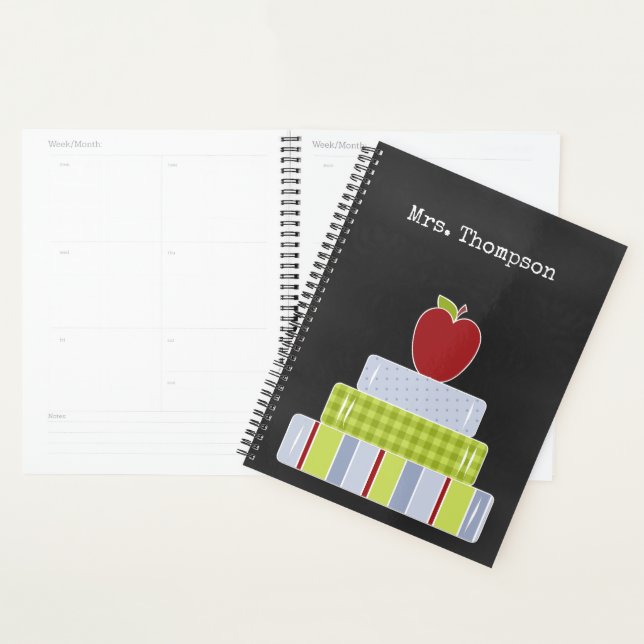 Stacked Books Teachers Custom   Planner (Display)