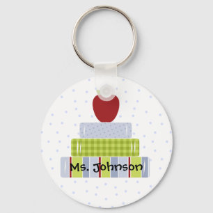 Stacked Books Teacher's Key Chain