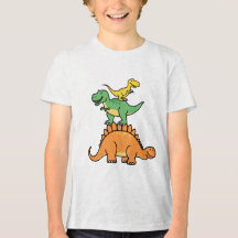 Stacked Cartoon Dinosaurs Kids T-Shirt 