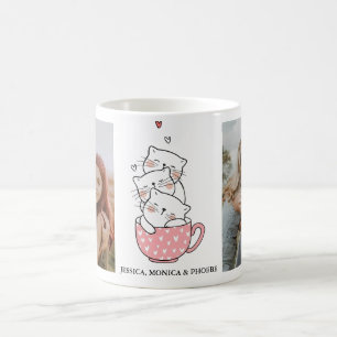  Stacked Cats in Teacup Photo Mug