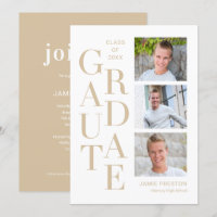 Stacked Charm Editable Colour Graduation Invitatio