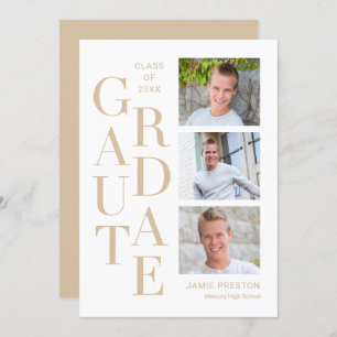 Stacked Charm Editable Colour Graduation Invitatio Invitation