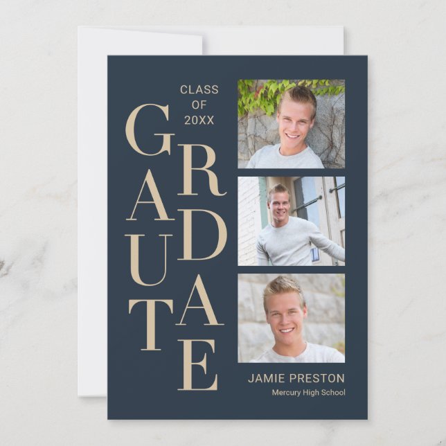 Stacked Charm Editable Colour Graduation Invitatio Invitation (Front)