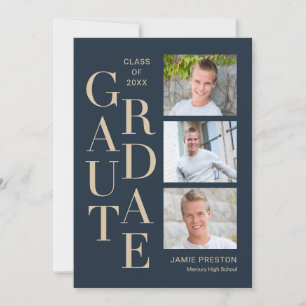Stacked Charm Editable Colour Graduation Invitatio Invitation