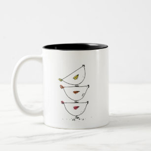 Stacked Chickens Two-Tone Coffee Mug