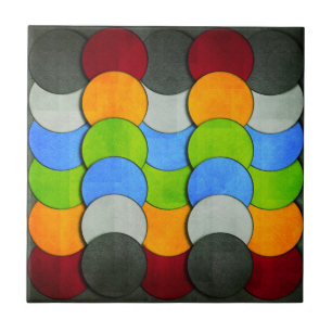 Stacked Circles-Textured by Shirley Taylor Ceramic Tile