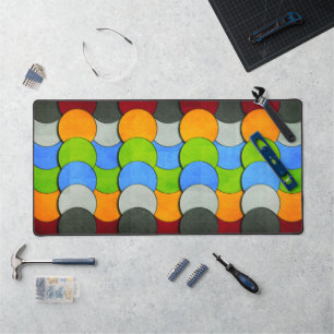 Stacked Circles-Textured by Shirley Taylor Desk Mat