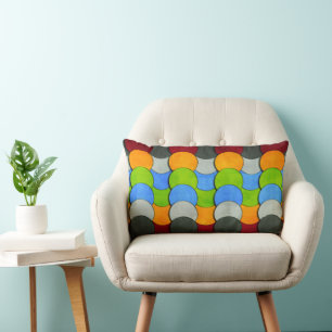 Stacked Circles-Textured by Shirley Taylor Lumbar Cushion