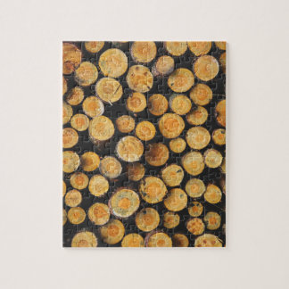 Stacked Cut Wood Tree Logs Jigsaw Puzzle