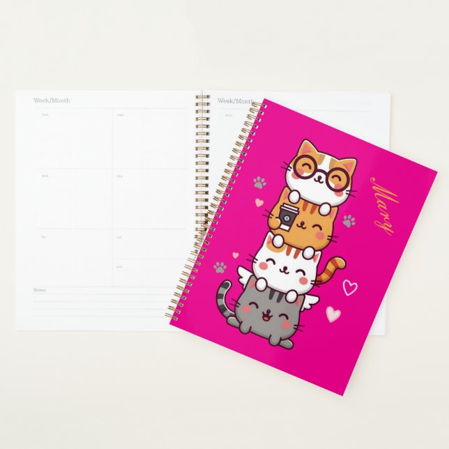 Stacked Cuteness: Adorable Kitty Tower of Joy! Planner (Display)