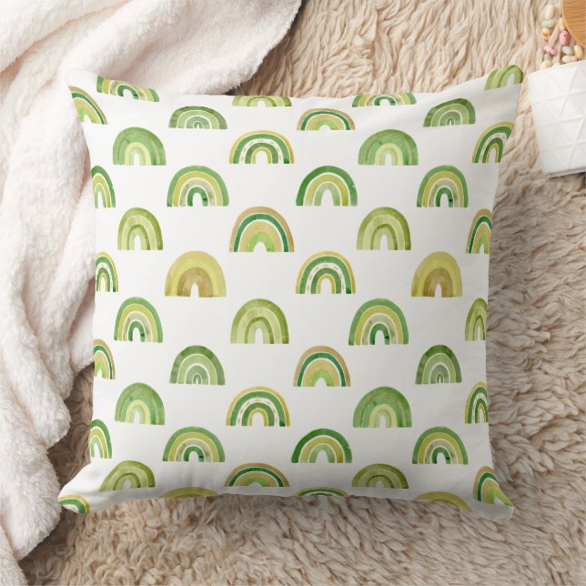 Stacked Earthy Rainbow Rows Pattern Cushion (Blanket)