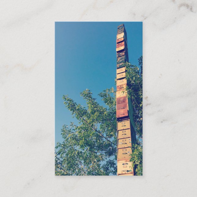 stacked filing cabinets in burlington vermont business card (Front)