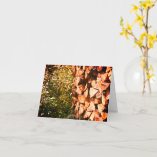 Stacked Firewood Nature Customisable Note Card