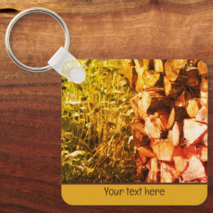 Stacked Firewood Nature Personalised Key Ring