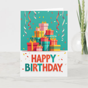 Stacked Gift Birthday Card
