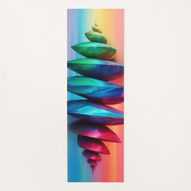 Stacked Iridescent Stones Yoga Mat (Front)