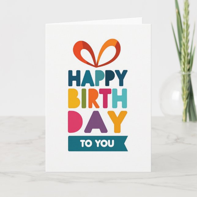 Stacked Letters Birthday Card (Front)