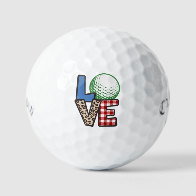 Stacked Love Golf Balls - Custom Holiday Gift (Front)
