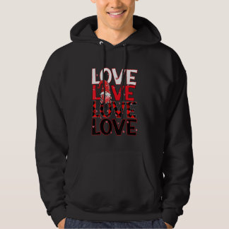 Stacked Love Red Plaid Happy Valentine's Day For C Hoodie