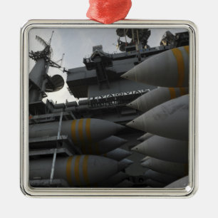 Stacked ordnance ready to be loaded metal tree decoration