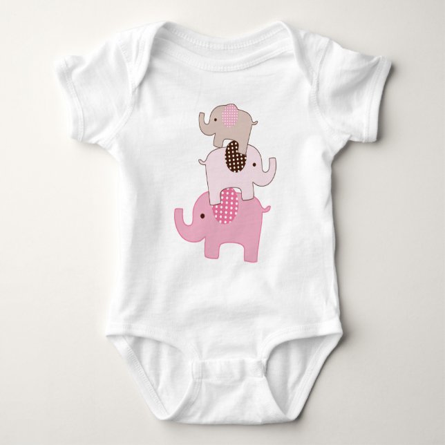 Stacked Pink Elephants Kids Shirt (Front)