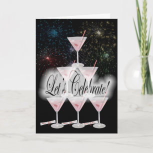 Stacked Pink Martini Grad Invitation