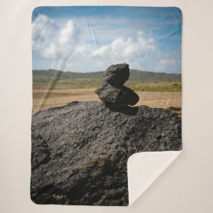Stacked Rocks Sherpa Blanket