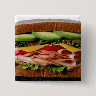 Stacked sandwich 15 cm square badge