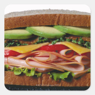 Stacked sandwich square sticker