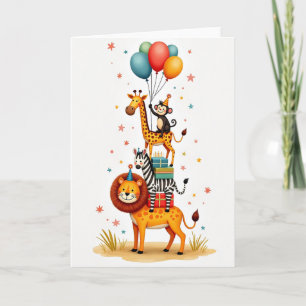 Stacked Savanna Birthday Card