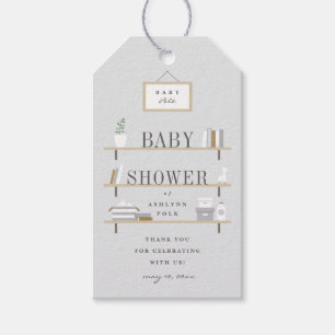 Stacked Shelves baby shower thank you favour tag, Gift Tags
