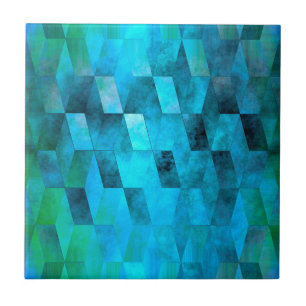 Stacked Sky (turquoise turquoise-green) Ceramic Tile