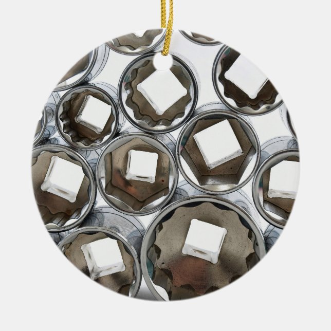 Stacked Sockets Ceramic Tree Decoration (Front)