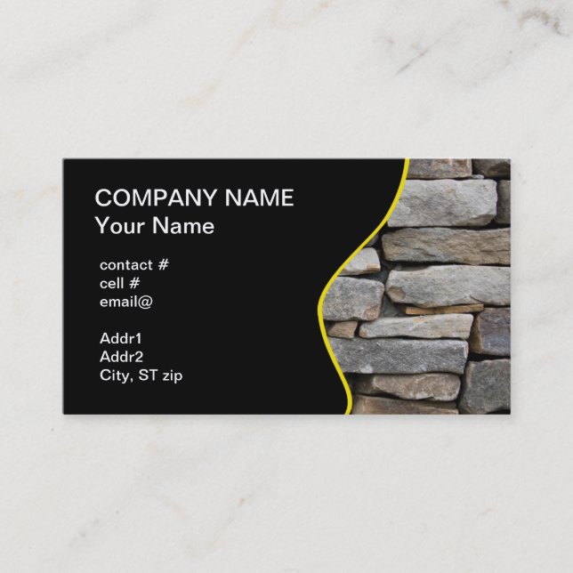 stacked stone wall business card (Front)