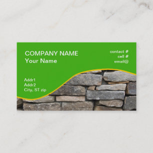 stacked stone wall business card
