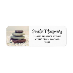 Stacked Stones Meditative Cairn Address Return Address Label