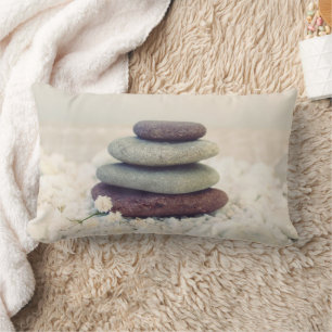 Stacked Stones Meditative Cairn Lumbar Cushion