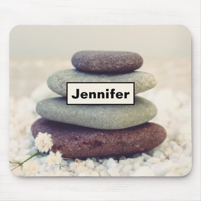 Stacked Stones Meditative Cairn Mouse Pad (Front)