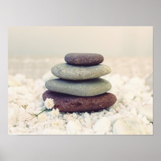 Stacked Stones Meditative Cairn Poster (Front)