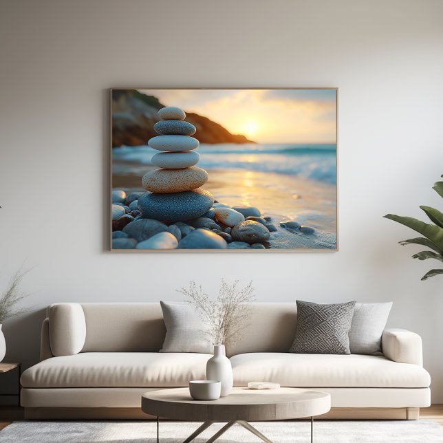 Stacked Stones Sunrise - Zen Wall Tapestry Decor (Creator Uploaded)
