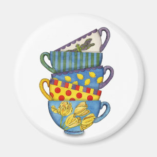 Stacked Teacups Magnet