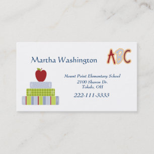 Stacked Text Books Teachers Business Card