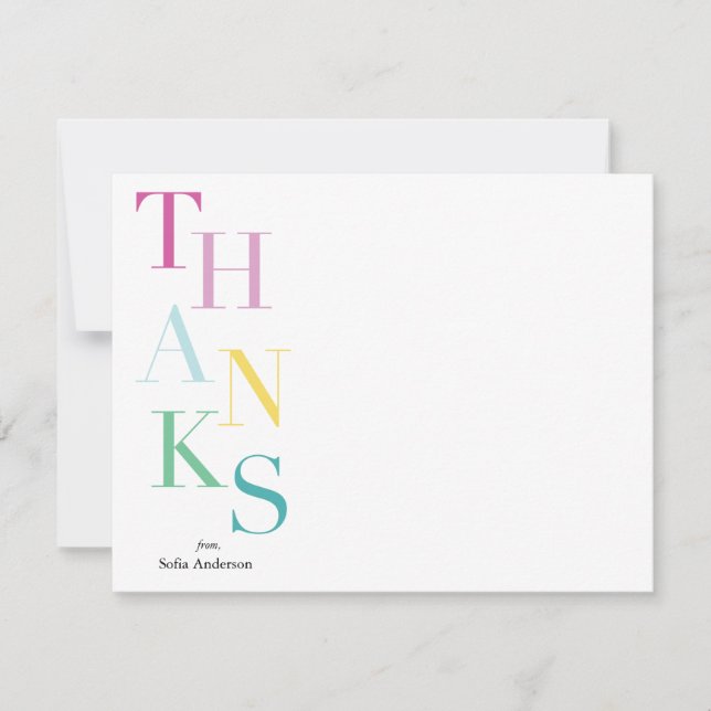 Stacked Thanks Personalised Card (Front)