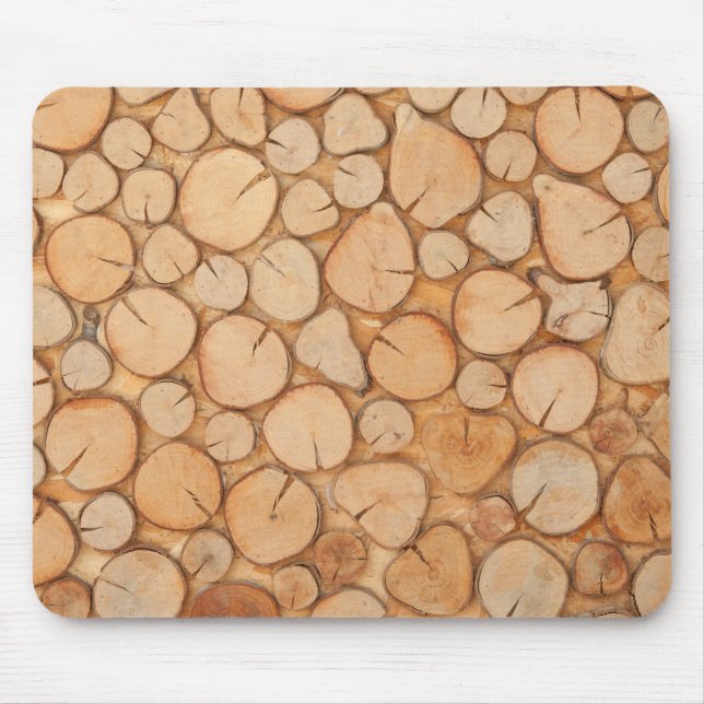 stacked tree logs mouse pad (Front)