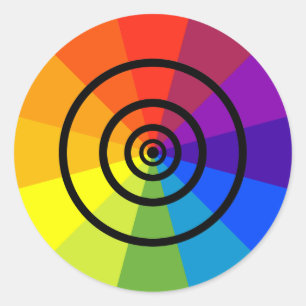 stacked up colour wheel classic round sticker